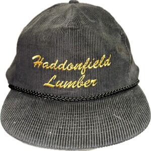 Haddonfield Lumber Black Corduroy Hat Rope Trucker Cap SnapBack‎